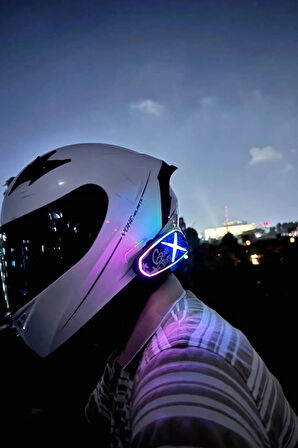 Helmet Graffiti Motor Kask Kulaklık RGB Modlu Su Geçirmez 6.0 Bluetooth Intercom Yenı Model