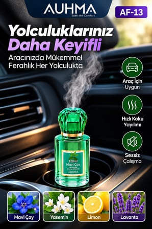 Ultrasonik Aroma Difüzörü 120 ML Mavi Çay Kokulu LED Işıklı Araç ve Oda Kokusu