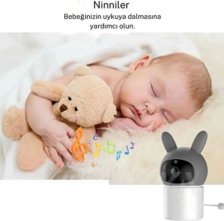 Bebek Kamerası Kumandalı Monitörlü Karşılıklı Konuşma Özellikli Hatırlatıcılı Ip Bebek Kamerası