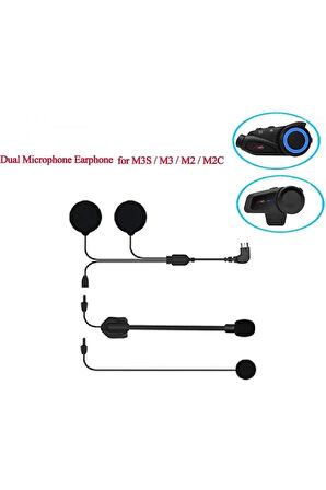 Mikrofonlu Motosiklet Kaskı Kulaklığı Tam/Yarım Yüz Kaskları için 2'si 1 Arada Kulaklık Seti