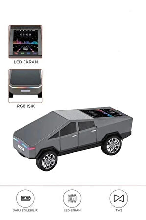 D68 Cyber Model Araba Tasarımlı Bluetooth Hoparlör 15W Güçlü Ses RGB LED /TWS/USB