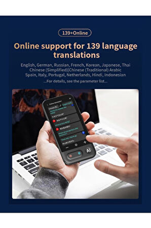 Kameralı 140 Dilde Wifi Özellikli Translator Elektronik Çeviri Cihazı Türkçe Menü