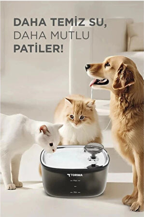 Otomatik Filtreli Kedi Köpek Su Pınarı Su Çeşmesi Ultra Sessiz Su Şelalesi 2,5Lt