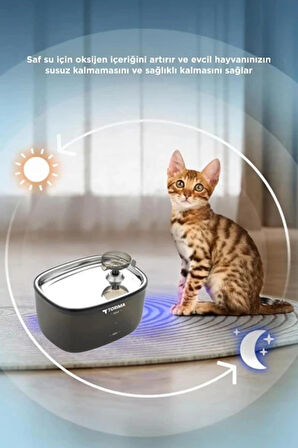 Otomatik Filtreli Kedi Köpek Su Pınarı Su Çeşmesi Ultra Sessiz Su Şelalesi 2,5Lt