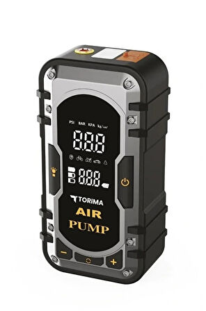 8000 Mah Taşnabilir Dijital Ekranlı Araç Akü Takviyeli,Powerbank,Işıklı Oto Hava Kompresörü