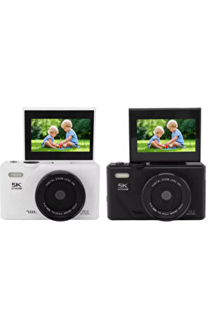 5K 75MP HD Dijital Kamera 18X Dijital Zoom, Flaşlı,3.0 inç Ekranlı Vlog ve Fotoğraf Makinesi