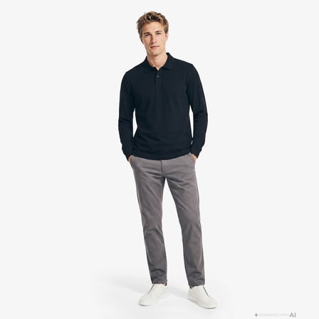 Nautica Erkek Siyah Regular Fit Polo Yaka T-Shirt