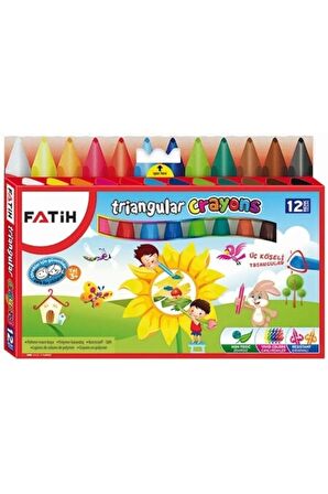 Üçgen Mum Boya 12'li Jumbo Triangular Polimer Crayons