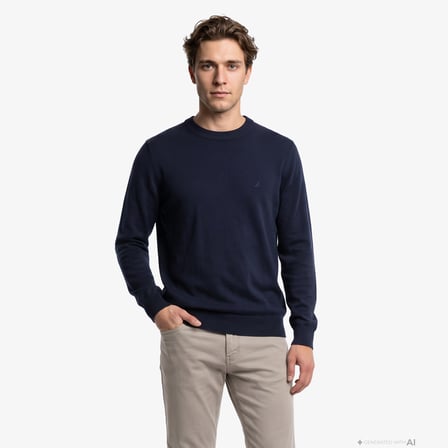 Nautica Erkek Lacivert Regular Fit Triko