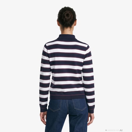 Nautica Kadın Lacivert Polo Yaka Sweatshirt