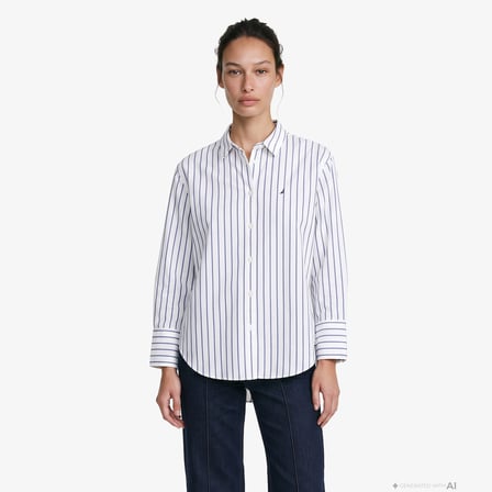 Nautica Kadın Lacivert Regular Fit Gömlek
