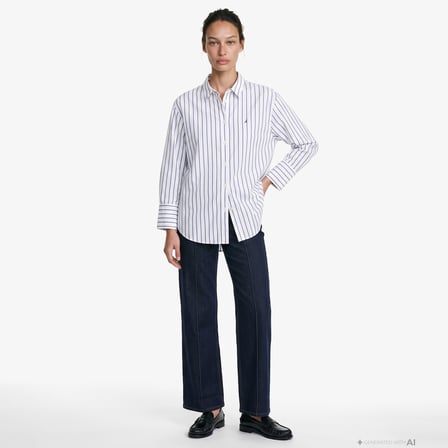 Nautica Kadın Lacivert Regular Fit Gömlek
