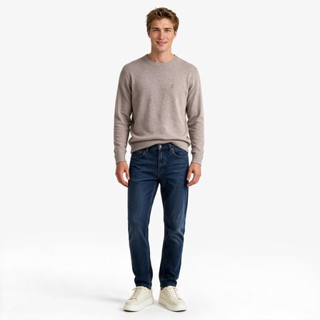 Nautica Erkek Bej Regular Fit Triko