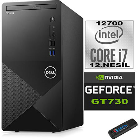 Dell Vostro 3910 MT Intel Core I7 12700 32GB 4TB SSD 23.8" FHD Ubuntu Nvidia GT730-4GB Masaüstü Bilgisayar 23N3910GT730U20 + Zetta USB Bellek