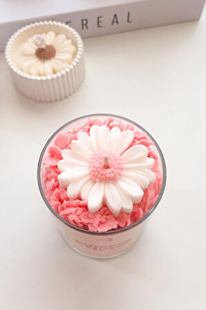 Okyanus Kokulu %100 Doğal El Yapımı Pembe Özel Tasarım Soya Mumu