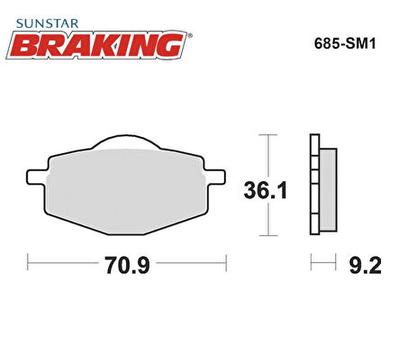 YARI METALİK FREN BALATASI / YAMAHA / YBR 125 / 125cc / ÖN  / 2005-2006-2007-2008-2009-2010-2011-2012-2013-2014