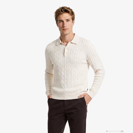 Nautica Erkek Bej Regular Fit Triko