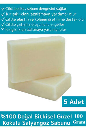 Özel Üretim %100 Doğal Organik Güzel Kokulu Salyangoz Sabunu El Yüz Saç Vücut Cilt Sabunu 5 Adet