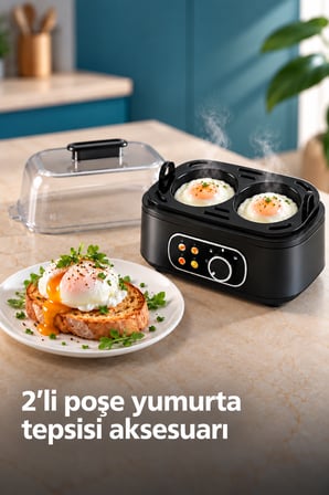 Rowenger Smartegg Yumurta Pişirme Makinesi Yumurta Haşlama Makinesi Led Göstergeli 4 Kıvamda Pişirme RO-06S