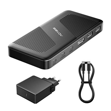 Acasis 11 in 1 , 40Gbps USB4, 1xDP 8K 60Hz, 1xType-C 40 Gbps( 8K60 veya 2x4K60), 2xType-C 5Gbps, 1xType-A USB3.0, 4xUSB2.0 Type-A, 100W PD, Aluminyum Kasa, Windows ve Mac OS Uyumlu USB4 Docking Station