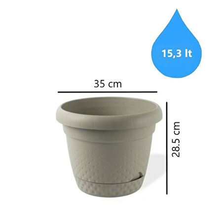 Omnipazar KRS-345 Dekoratif İnci Bitki Çiçek Saksı Takımı 15.3 Litre No 5