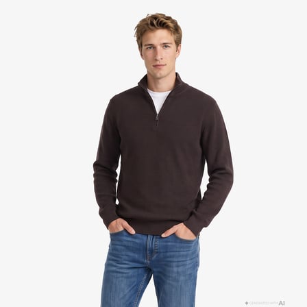 Nautica Erkek Kahverengi Regular Fit Triko