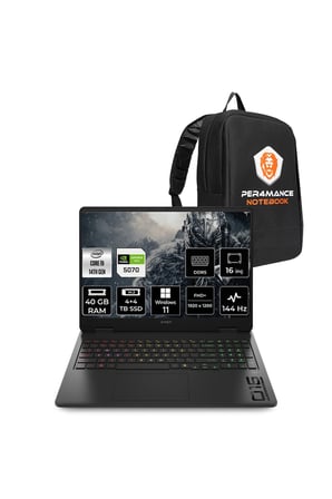 Omen 16 i9-14900HX 40GB 4TB+4TB SSD RTX5070/8GB 16" FHD+ W11H Gaming Laptop & Per4 Çanta