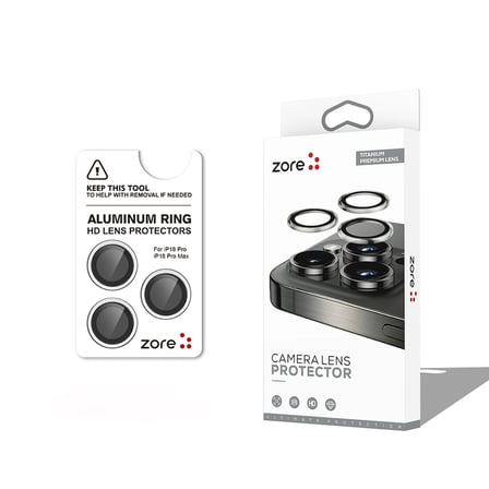 Apple iPhone 18 Pro Max Zore CL-12 Premium Safir Parmak İzi Bırakmayan Anti-Reflective Kamera Lens Koruyucu