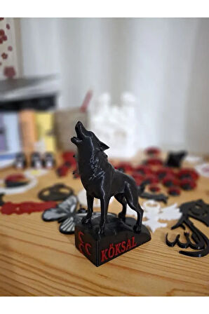 Kişiye Özel İsimli Uluyan Bozkurt Figürü