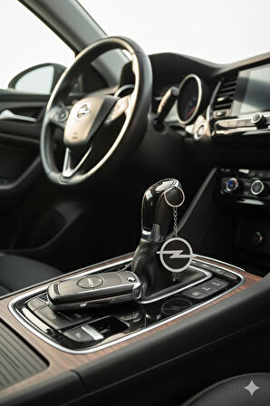 Opel Logo Anahtarlık - Siyah Beyaz Tasarım