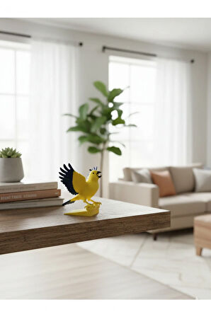 Kanarya Temalı Dekoratif Figür - Sarı Renkli 3D Biblo