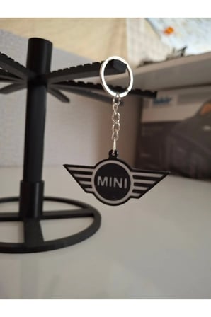 Mini Cooper Logolu Çift Yüzey Baskılı Anahtarlık