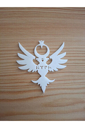 Çift Başlı Kartal ve Ayyıldız Motifli Göktürkçe Türk Yazılı Araç Ayna Süsü 2li Set