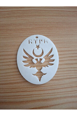 Çift Başlı Kartal ve Ayyıldız Motifli Göktürkçe Türk Yazılı Araç Ayna Süsü 2li Set