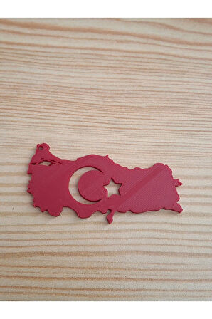 Türkiye Haritası İçinde Ay ve Yıldız Şeklinde Araç Ayna Süsü 2li Set