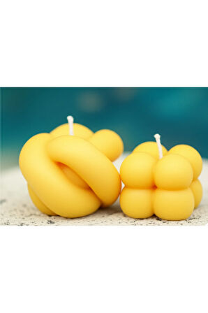 Dekoratif Kokulu Mum 2 li Set