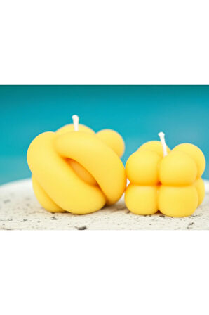 Dekoratif Kokulu Mum 2 li Set