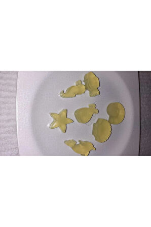 Deniz Temalı Kokulu Sarı Renk Sabun Seti -Tül Ve İnci Süslemeli 7'li Set