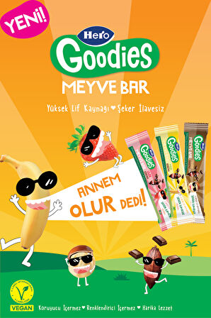 Hero Goodies Muz Kakao Meyve Bar 30g x15