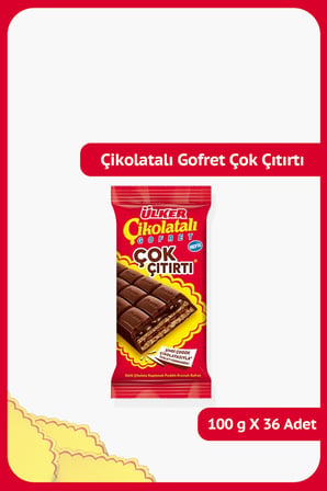 Çikolatalı Gofret ÇOK ÇITIRTI-Sütlü Çikolata Kaplamalı Fındıklı Kremalı Gofret-100 gram-36 Adet