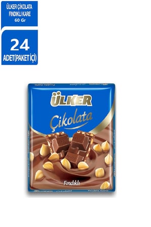 Fındıklı Kare Çikolata - 60 gram - 24 Adet