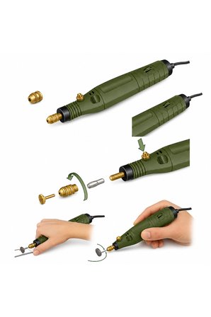 18V Ayarlanabilir Hızlı Mini Gravür ve Taşlama Makinesi Seti – 3000-18000 RPM, 0.5-3.2 mm Mandren, Çok Amaçlı Rotary Tool