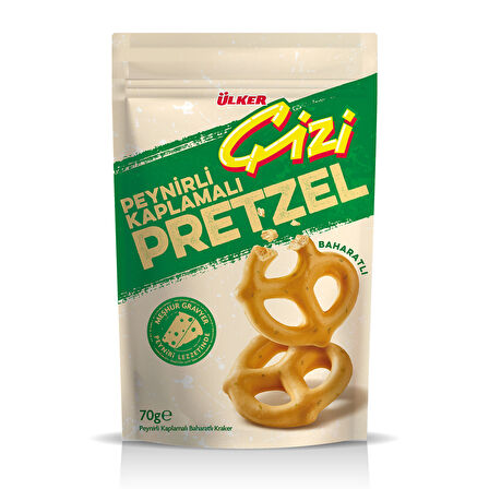 Ülker Çizi Peynir Kaplamalı & Baharatlı Pretzel Kraker 70 G X 18 ADET