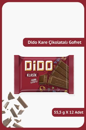DİDO Kare - Sütlü Çikolata Kaplamalı Gofret - 55.5 gram - 72 Adet