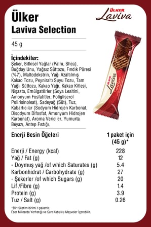 LAVİVA Selection - Sütlü Çikolata Kaplamalı Fındıklı Kremalı Gofret - 45 gram - 108 Adet
