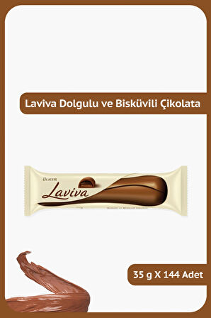 ÜLKER LAVİVA Sütlü Çikolata Dolgulu ve Bisküvili Çikolata - 35 gram - 144 Adet