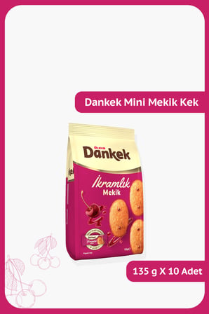 DANKEK Mini İkramlık Mekik Kek - Vişneli - 135 gram - 10 Adet