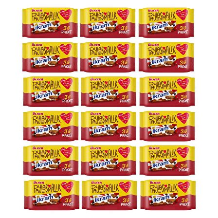 Ülker İkram Çikolata Kremalı Bisküvi 3x84 gr X 12 Adet