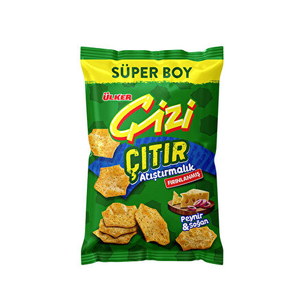 ÇİZİ ÇITIR Atıştırmalık - Peynir & Soğan Aromalı Çerez - Süper Boy - 120 gram - 14 Adet