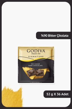 %90 Bitter Kare Çikolata - 52 gram - 36 Adet